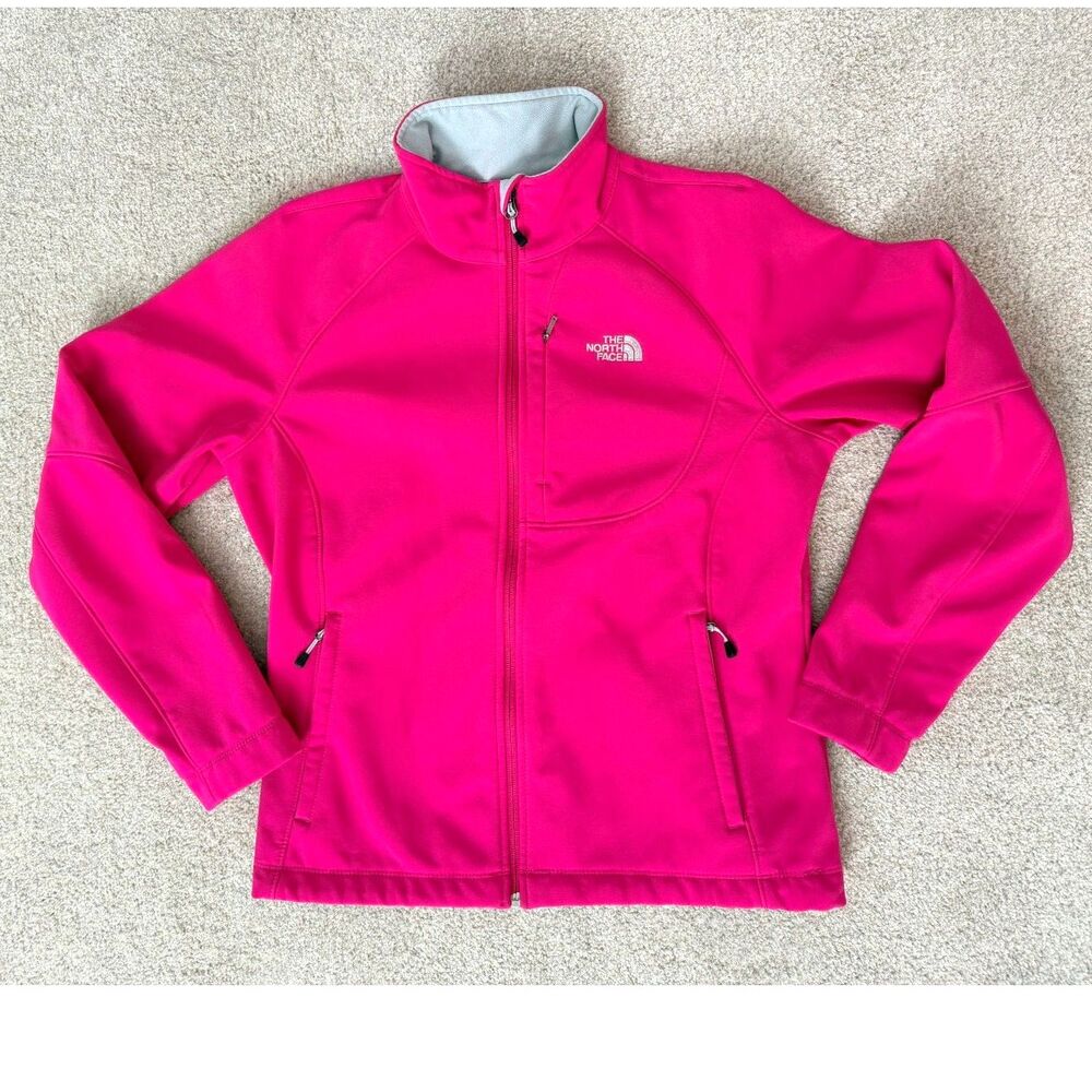 The North Face Women's L Pink Softshell Full Zip Jacket Fleece Lined